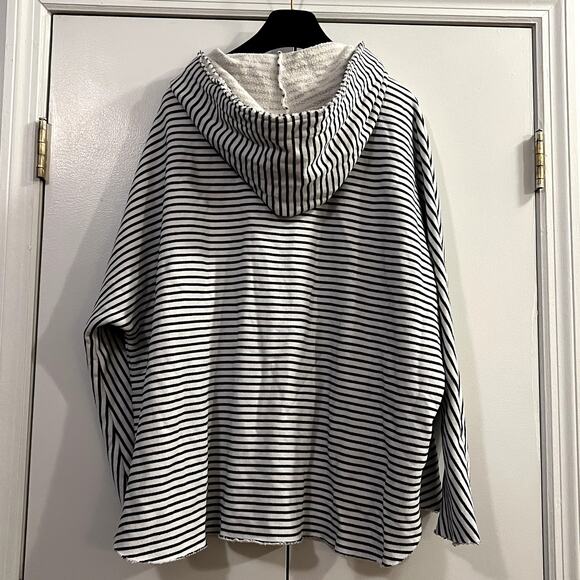 Frank & Eileen striped hoodie white black size M - Picture 6 of 7